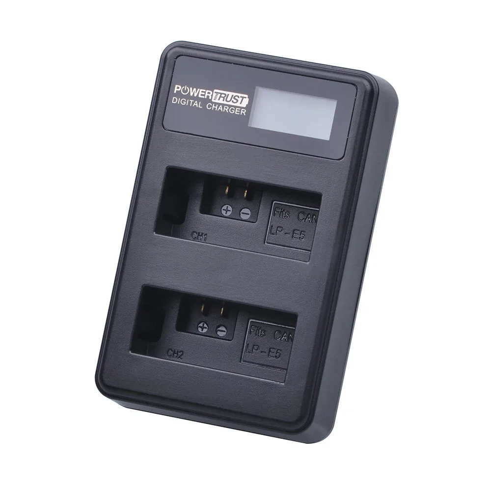 Зарядное устройство с двумя USB-портами для Canon EOS Rebel XS T1i XSi 1000D 500D 450D Kiss X3/ X2/ F -