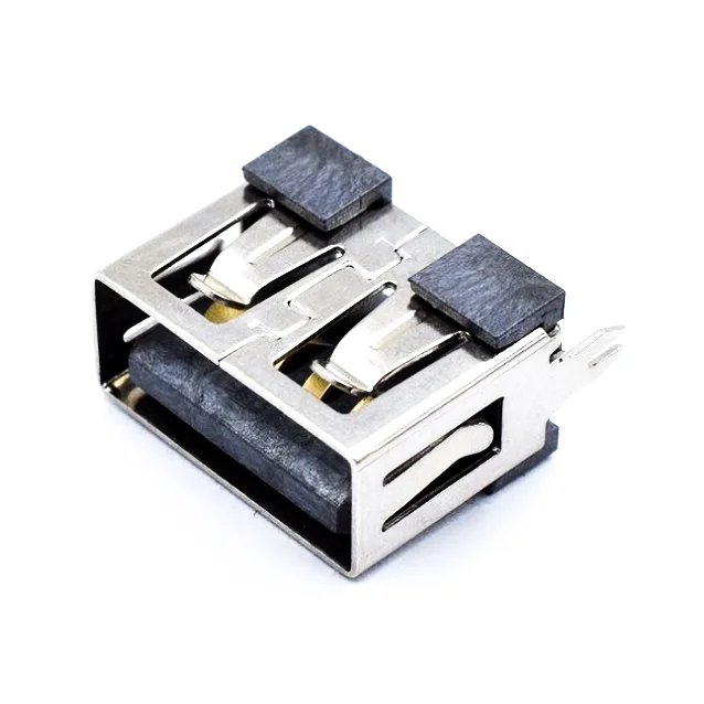 

10 Pcs/Lot Female Flat Edge USB 2.0 4 Pin 2 Foot Type A 180 Flat Side Insert Charge Plug Socket Jack Connector Wire Adapeter