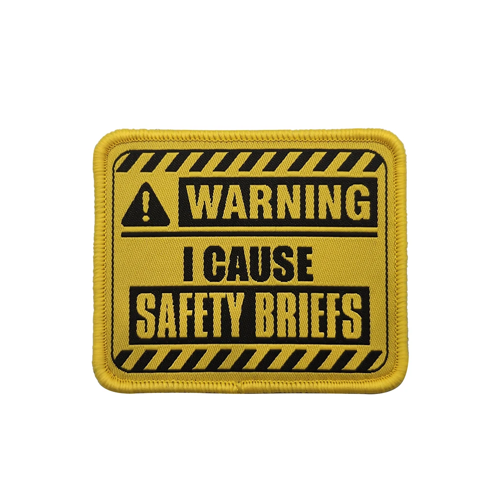 

Warning Sign Embroidery Patch Armband Badge Sticker Decal Applique Embellishment Decorative Military Tactical Embroideried Patch