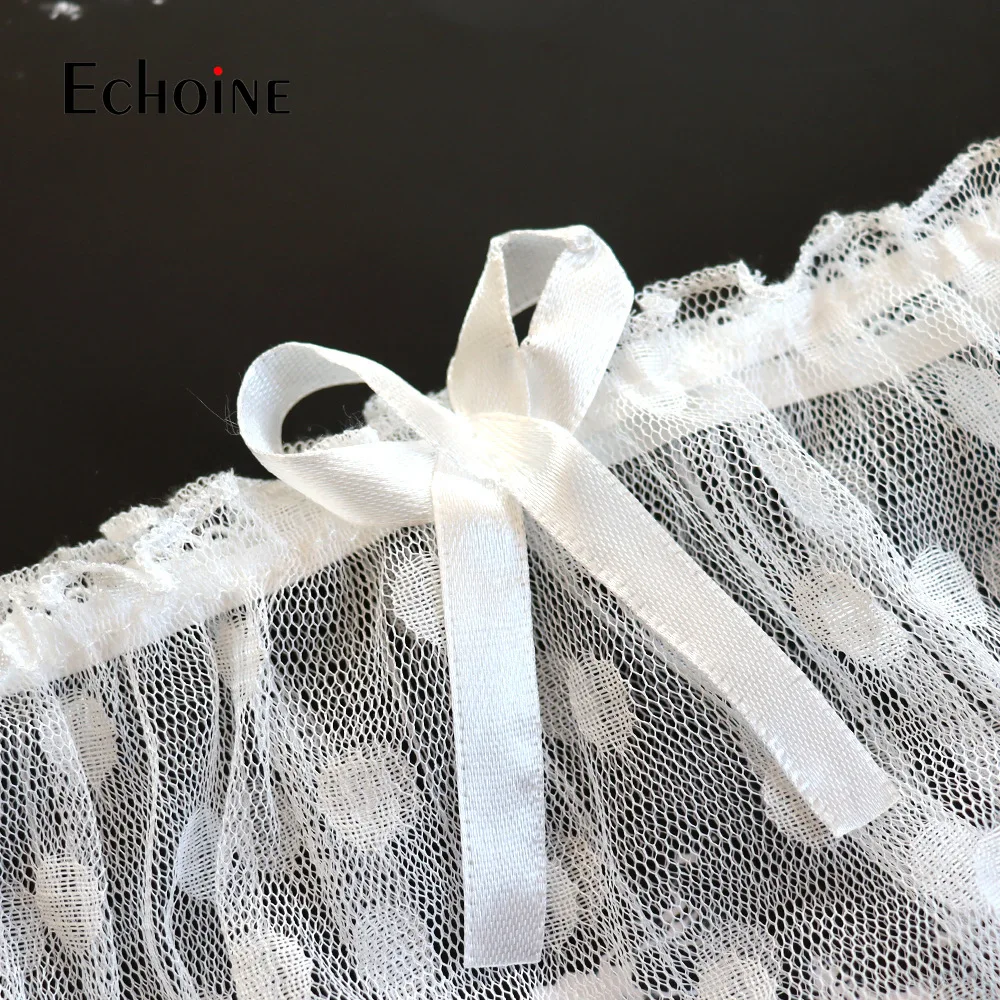 

Echoine Women Sexy Lace Bra Set Push Up Unlined Bralette Lingerie And Bottom Two Pieces Sets Mesh Transparent Underwear Set