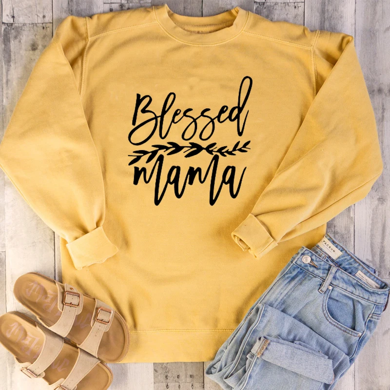 Blessed Mama, Женская толстовка, пуловер с круглым вырезом, женская одежда, Harajuku, с буквенным принтом, повседневные толстовки, уличная одежда, Прямая поставка
