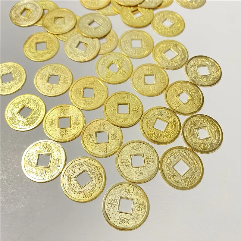 50Pcs/set Diameter 19mm Fortune and Treasure Coin Square Hole Chips Alloy Plating Disk For Board Game accessories | Спорт и