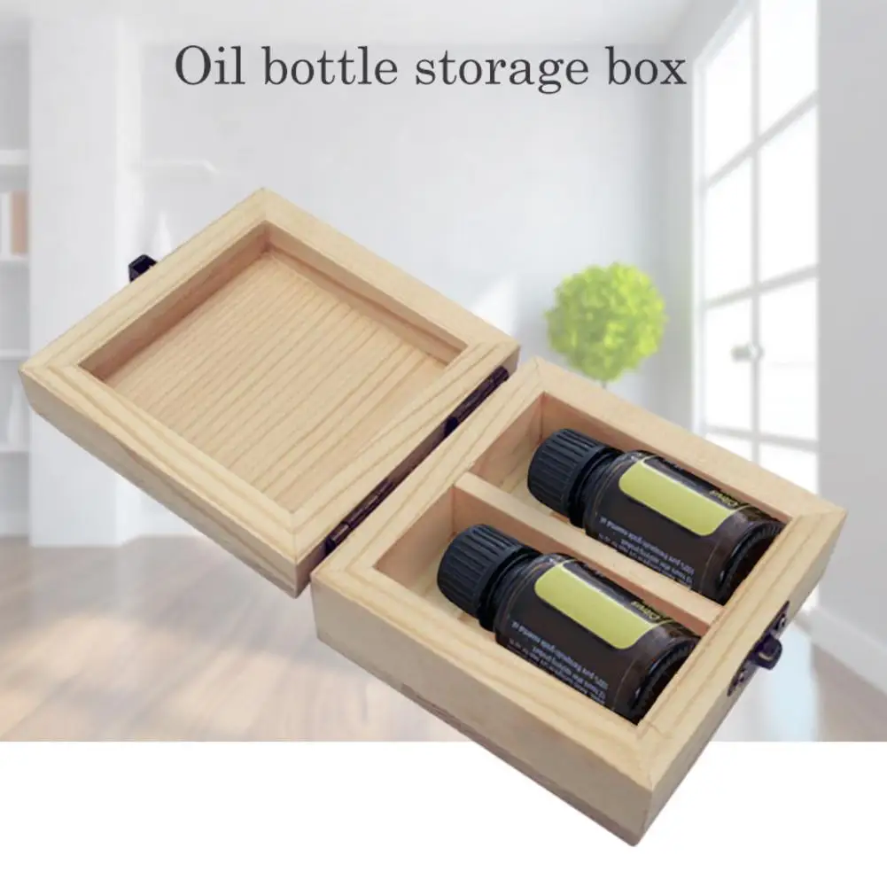 2 отделения эфирное масло коробка для хранения Eco Friendly из массива дерева 5 мл