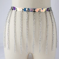 women chain belt female cross pendant gold belts ladies designer brand punk multi layer tassel silver waist chains