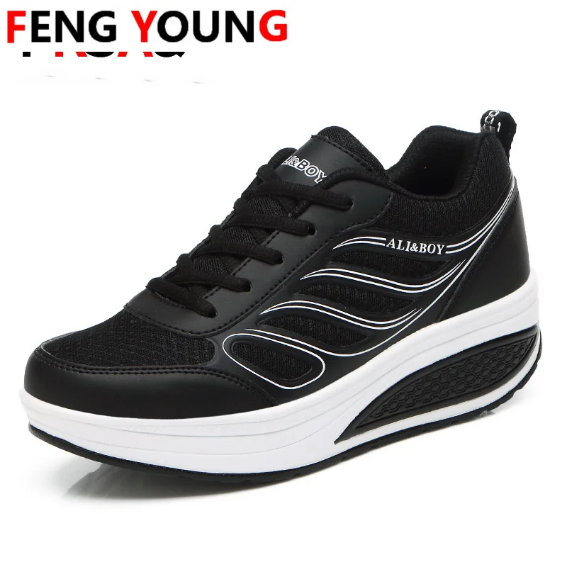 Кроссовки женские на платформе дышащие водонепроницаемые танкетке Повседневная