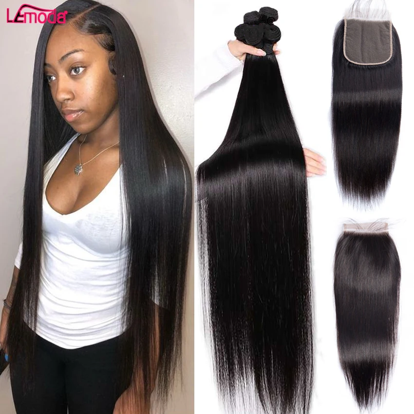 Прямые пряди с закрытием перуанские человеческие волосы фронтальной и 1 3 4 волос