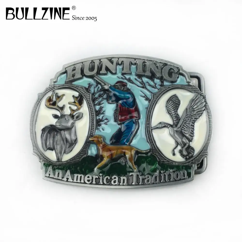 Пряжка для ремня Bullzine из цинкового сплава с цветной эмалью и оловянной отделкой |