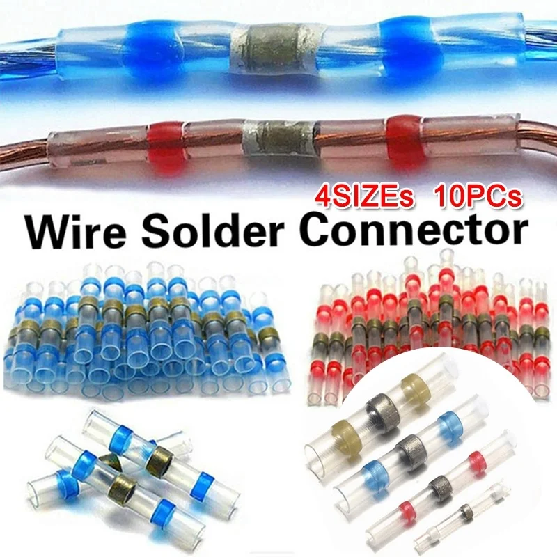 10 шт. Термоусадочные соединители для припоя уплотнительные провода