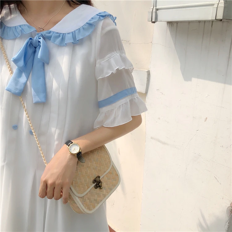 Платье женское шифоновое в японском стиле Харадзюку милое винтажное платье