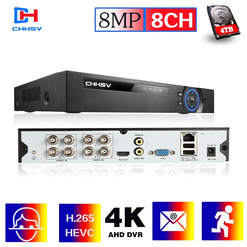 8mp Xmeye Analog Surveillance Video Recorder 8 Channel 4k