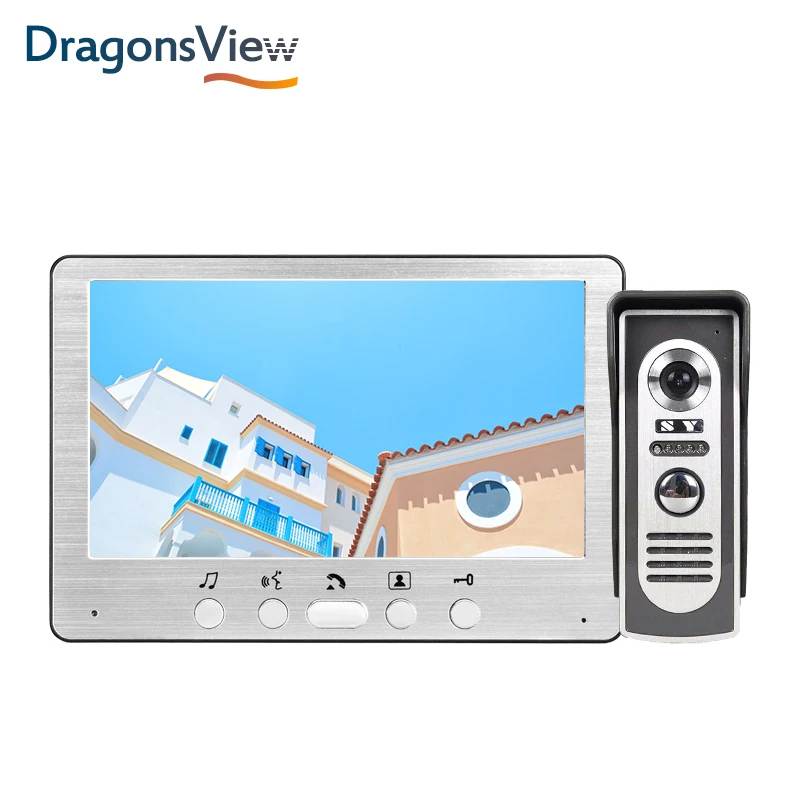 Dragonsview 7 дюймов 700TVL система видеодомофона Серебряная панель ввода для личного