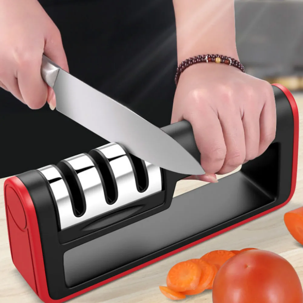 

Sharp-edged Three-stage Fast Sharpening Stone Professional Knife Sharpener for All Knives Kitchen Tools High Quality Household