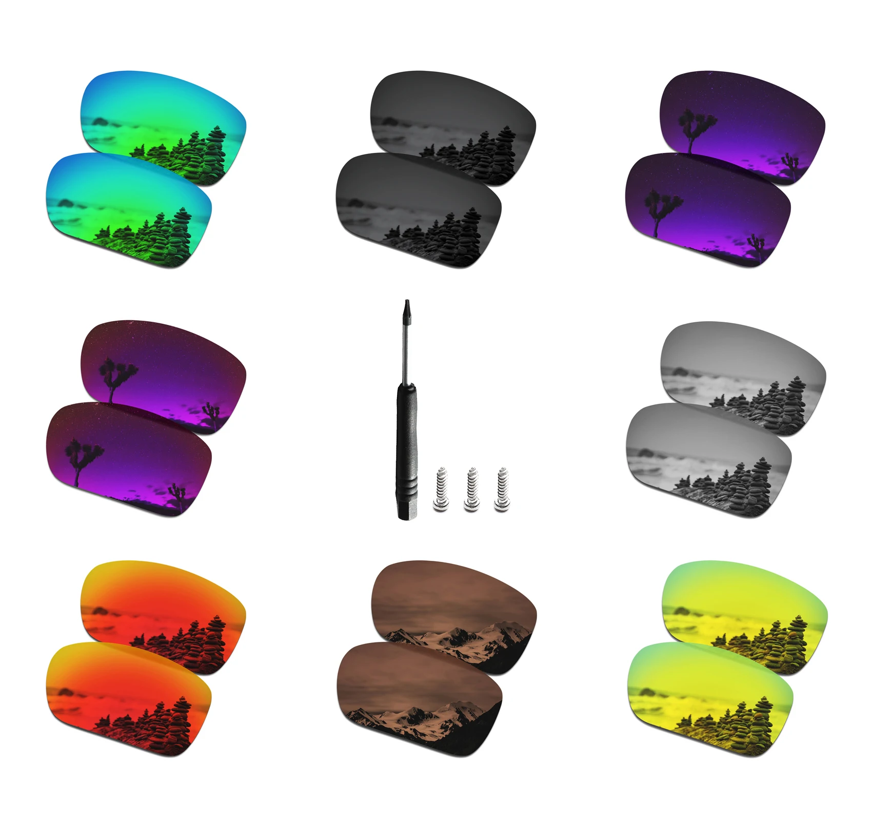 Dropshipping SmartVLT Replacement Lenses Polarized for Oakley TwoFace Sunglasses - Multiple Pairs Packed | Аксессуары для одежды