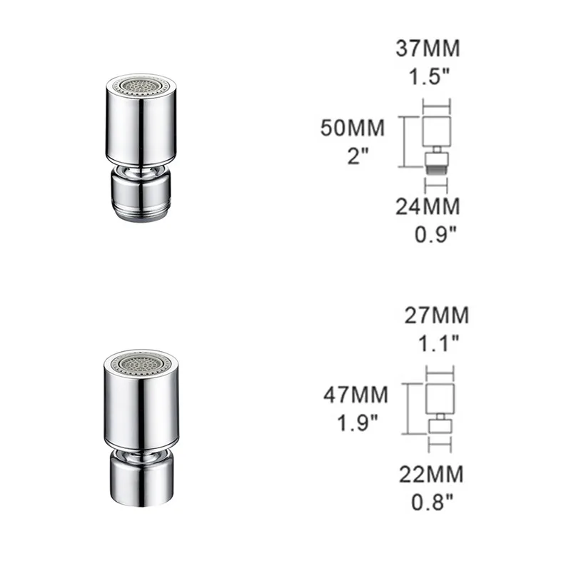 

360-Degree Swivel 2-Flow Water Faucet Mixer Adapter Aerator Water Saving Aerator Nozzle For Crane Appliances For Kitchen M22/M24