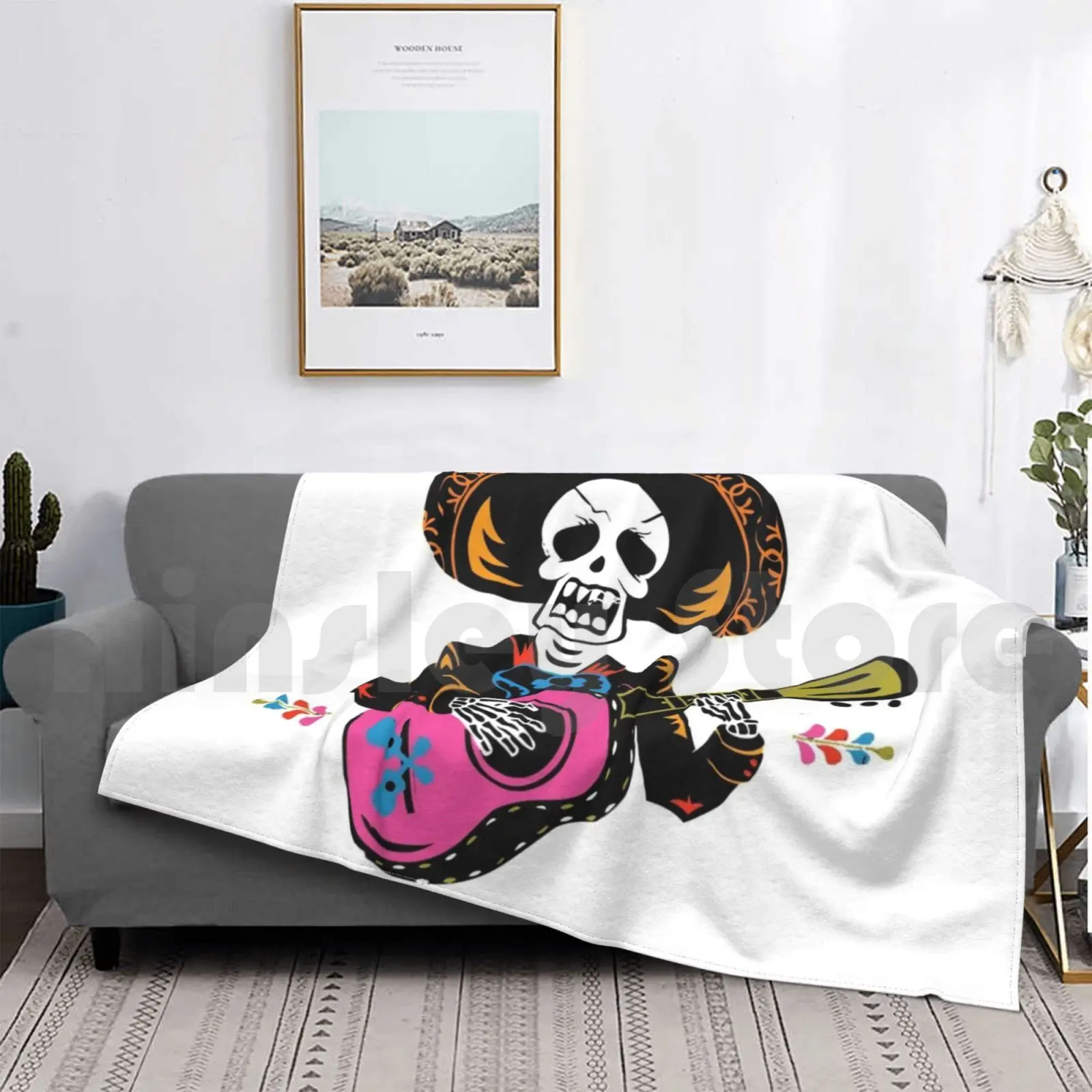

Одеяло Mariachi Coco, модные персонализированные кокосовые фильмы, кино, Мексиканский череп, Мексиканский череп, мертвая музыка