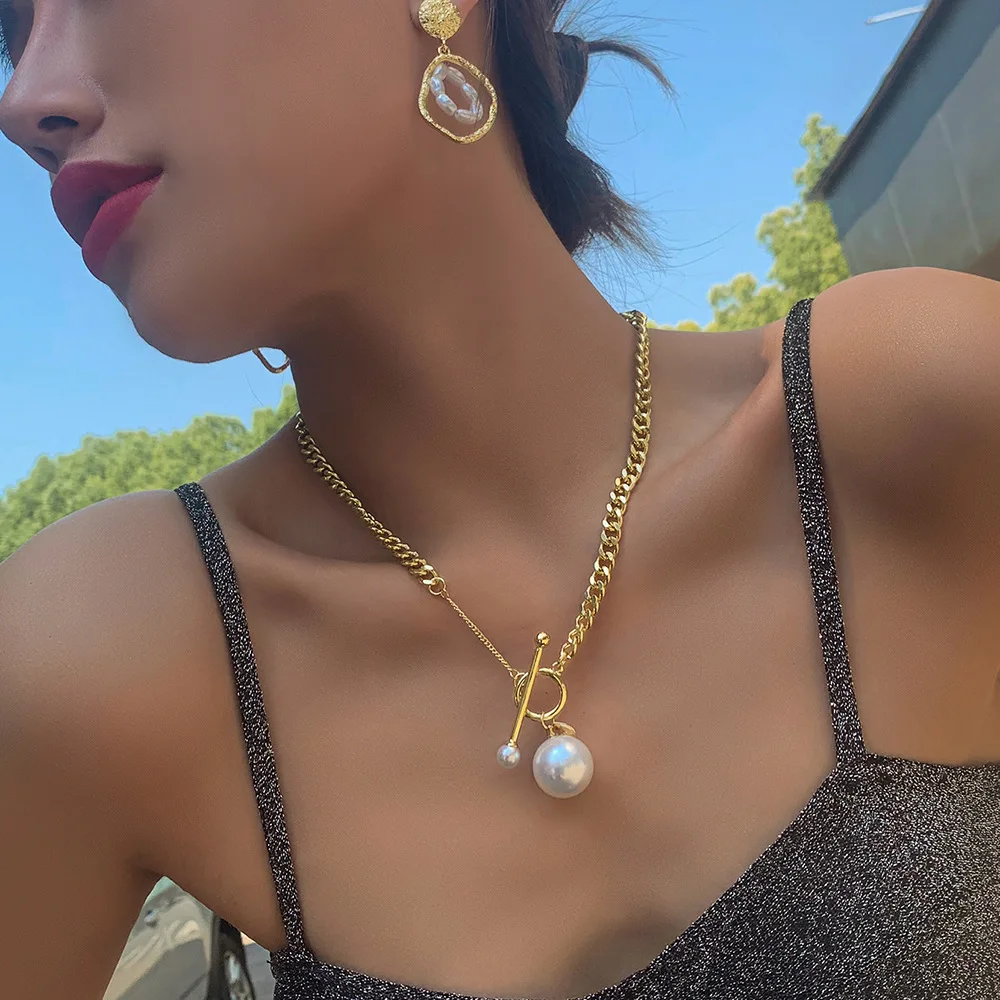 

Punk Miami Cuban Choker Necklace Collar Statement Hip Hop Big Chunky Aluminum Gold Color Thick Chain Necklace Women Jewelry