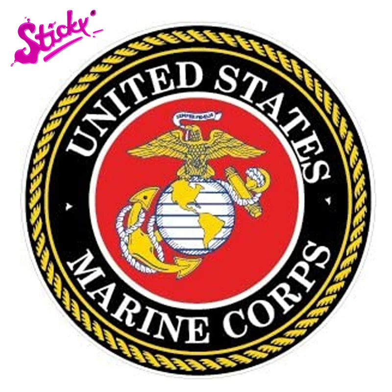 

United States Marine Corps Badge Brand Car Sticker Decal Decor Waterproof Motorcycle Off-road Trunk Guitar Laptop PVC Vinyl