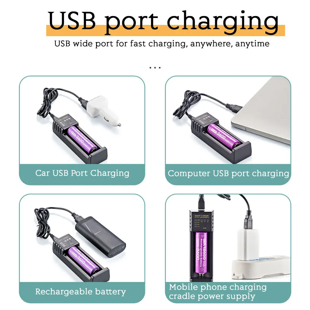Зарядное устройство 18650 для аккумуляторов Liion умное зарядное с USB-разъемом