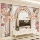 Пользовательский Европейский Стиль римская колонна драгоценность жемчуг роспись 3D гостиная ТВ диван роскошный домашний декор самоклеящиеся обои водонепроницаемые