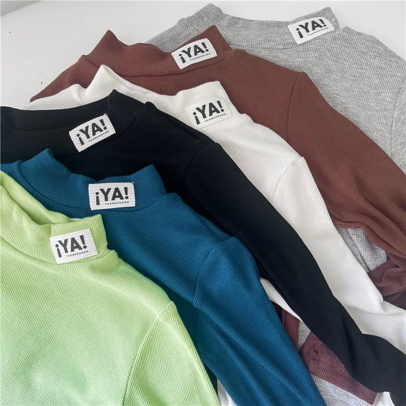 

Spring Fall Winter Girls Shirts Ribbed Cotton Long Sleeve Children T-Shirt Girl Kids Baby Toddler Blouses Boys Long Sleeve Tops