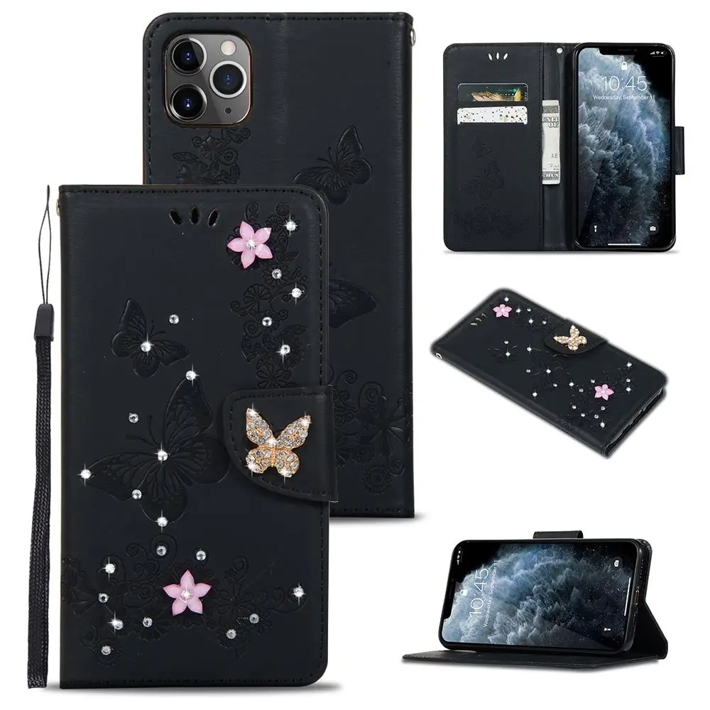 Женский кожаный чехол кошелек для iPhone 11 Pro Max X Xr Xs бумажник r 8 Plus 7 6S 6 5 5S