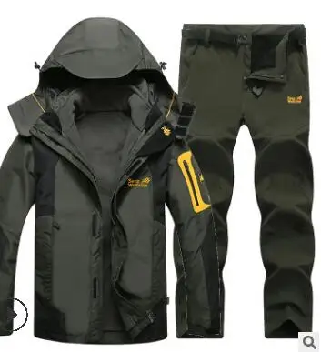 9 Winter Ski Suit for Men Fleece Warm Windproof Waterproof Skiing Suits Snowboarding Set Male Outdoor Ski jacket+Softshell Pant - Цвет: 9
