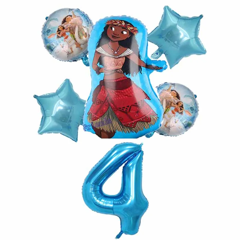 1 комплект воздушные шары Moana 32 дюймов синий шара с цифрой upplies Милая принцесса