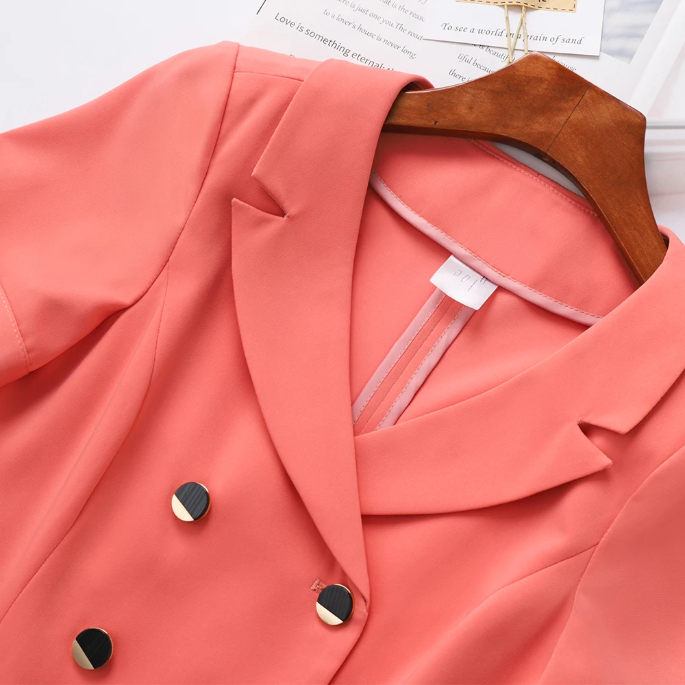 

Latest Summer Fashion Women Pant Suit Ladies Black White Pink 2 Pieces Set