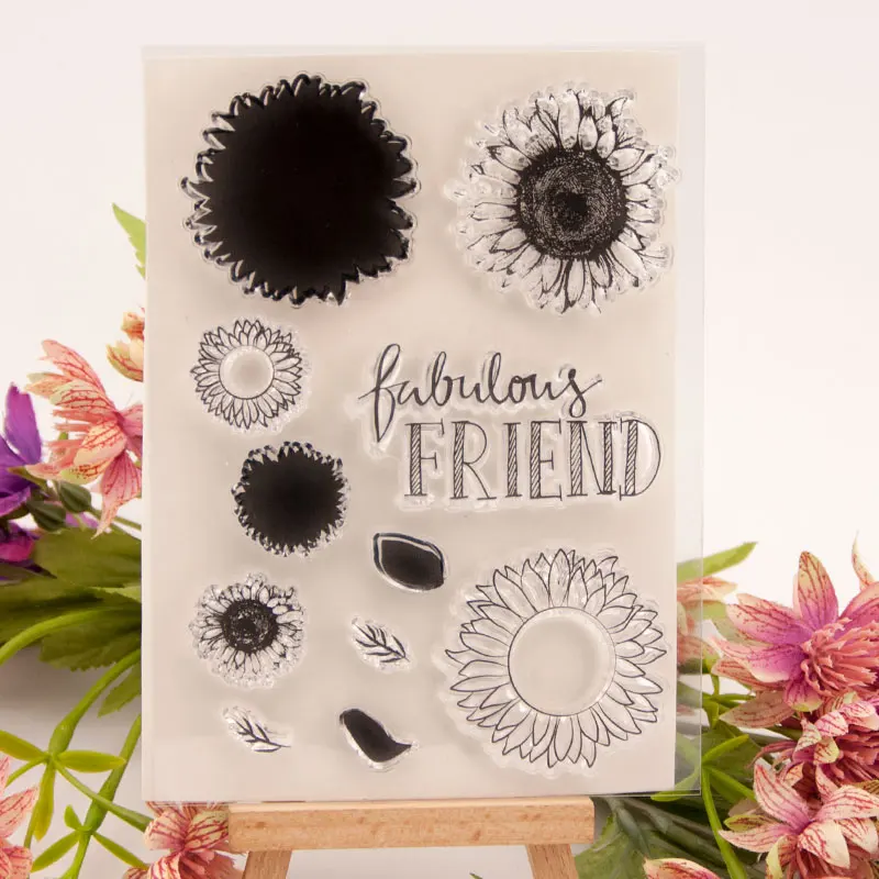 

NEW Metal Cutting Dies & Clear Stamp Of Sunflower Leaves Handbook DIY Scrapbook Paper Embossing Stencil Paint Inking Seal