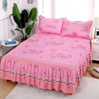 3pcsset decor home brand bed sheet skirt textile bedding flat sheet flower bed sheet pillow covers pillow soft warm bedsheets