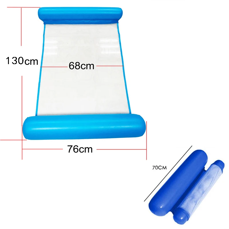 

Adult 130*73cm PVC Inflatable Floating Water Hammock Portable Waterproof Lazy Air Beach Bed Lounge Chair For Swimming Pool