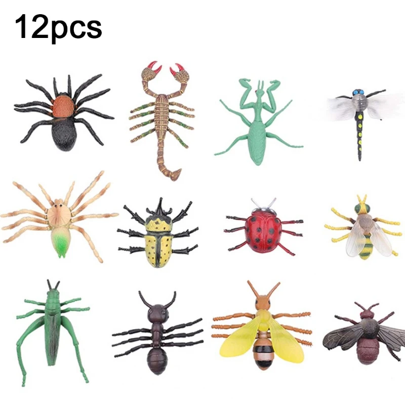 

8pcs/12pcs Simulation Static Insect Model Ornaments Set Realistic Butterfly Insect Children Educational Prop Scene Kids Toy