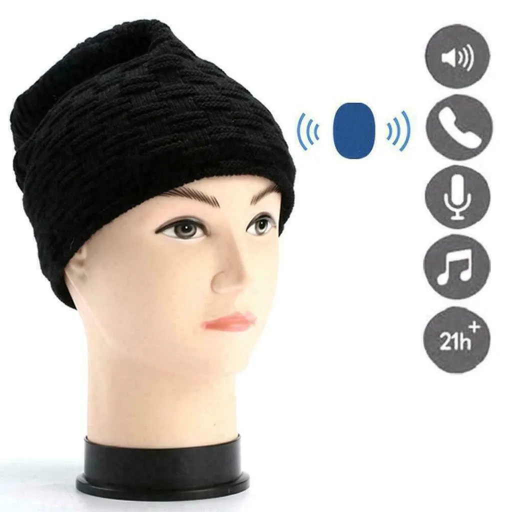 Унисекс теплая флисовая шапка femme hiver беспроводная смарт гарнитура наушники