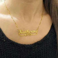 custom name necklace personalized stainless steel necklace for women customized letters personality nameplate pendant jewelry