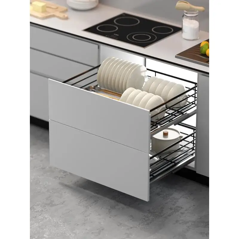 

Gabinete and Storage Accessories Keuken Stainless Steel Organizer Rack Cuisine Kitchen Cabinet Cestas Para Organizar Basket