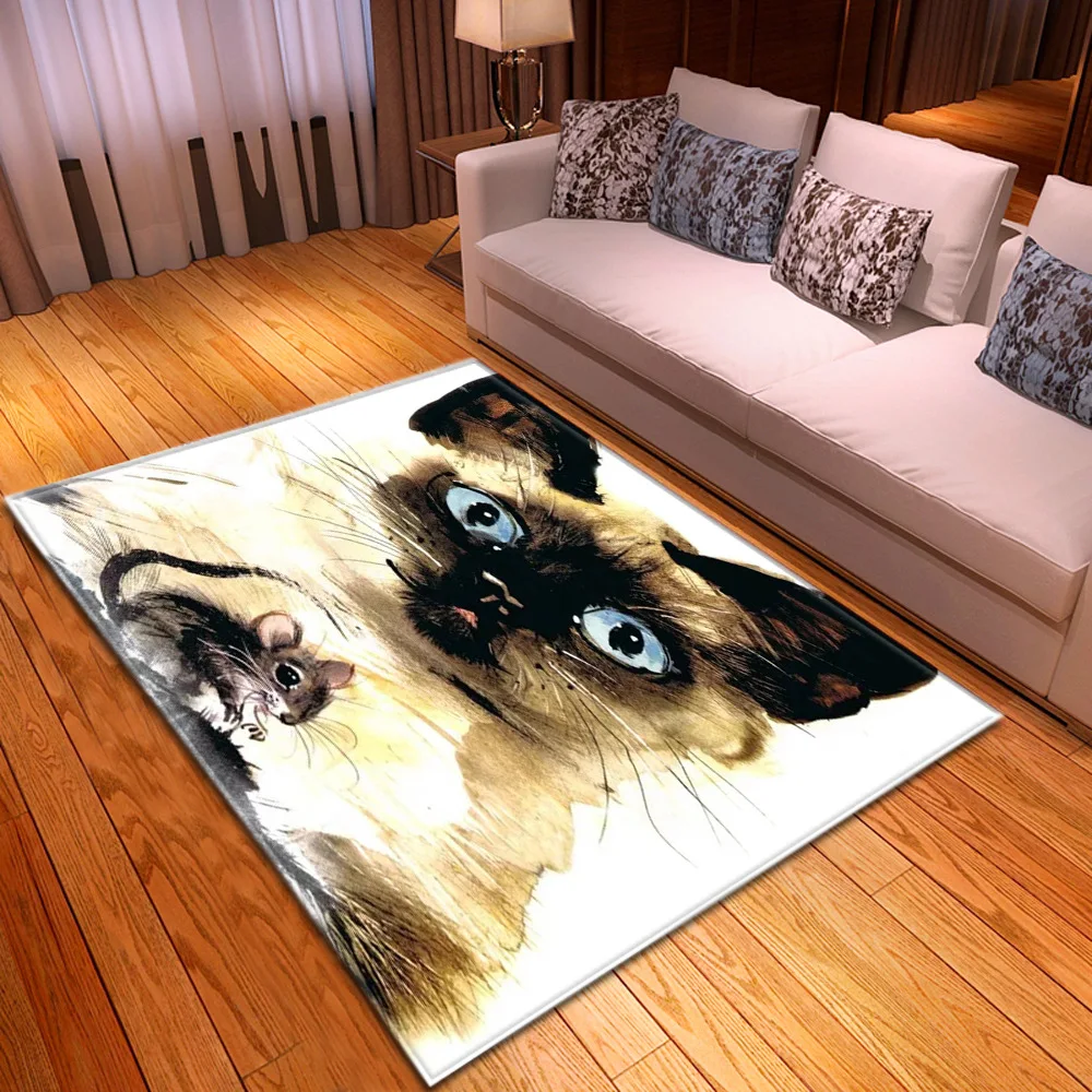 Мультяшные животные 3D Печатный ковер детский игровой коврик для спальни мягкий