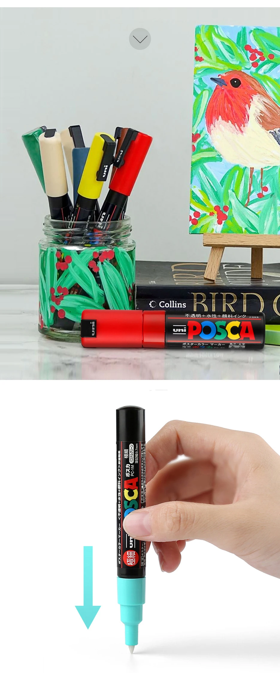 1 шт. UNI маркер PC-3M(POSCA) поп-плакат реклама водостойкий офис Студенческая живопись аниме ручная роспись