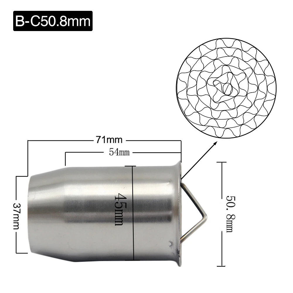 Alconstar-50,8 мм/60 мм мотоцикл выхлопной глушитель выхлопной трубы вставка Catalyst дБ убийца Шум Элиминатор трубы труба глушителя для Honda KTM - Цвет: B-C50.8