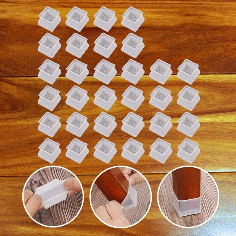 Защитный чехол для мебели 32 шт. квадратные силиконовые протекторы ножек стула