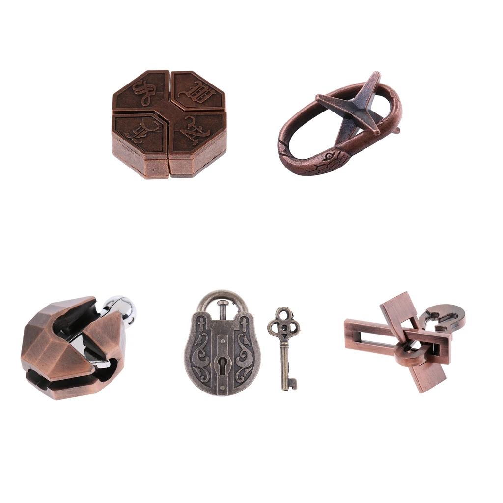 5 шт. металлические головоломки мозга распутывание IQ тест развивающая игрушка