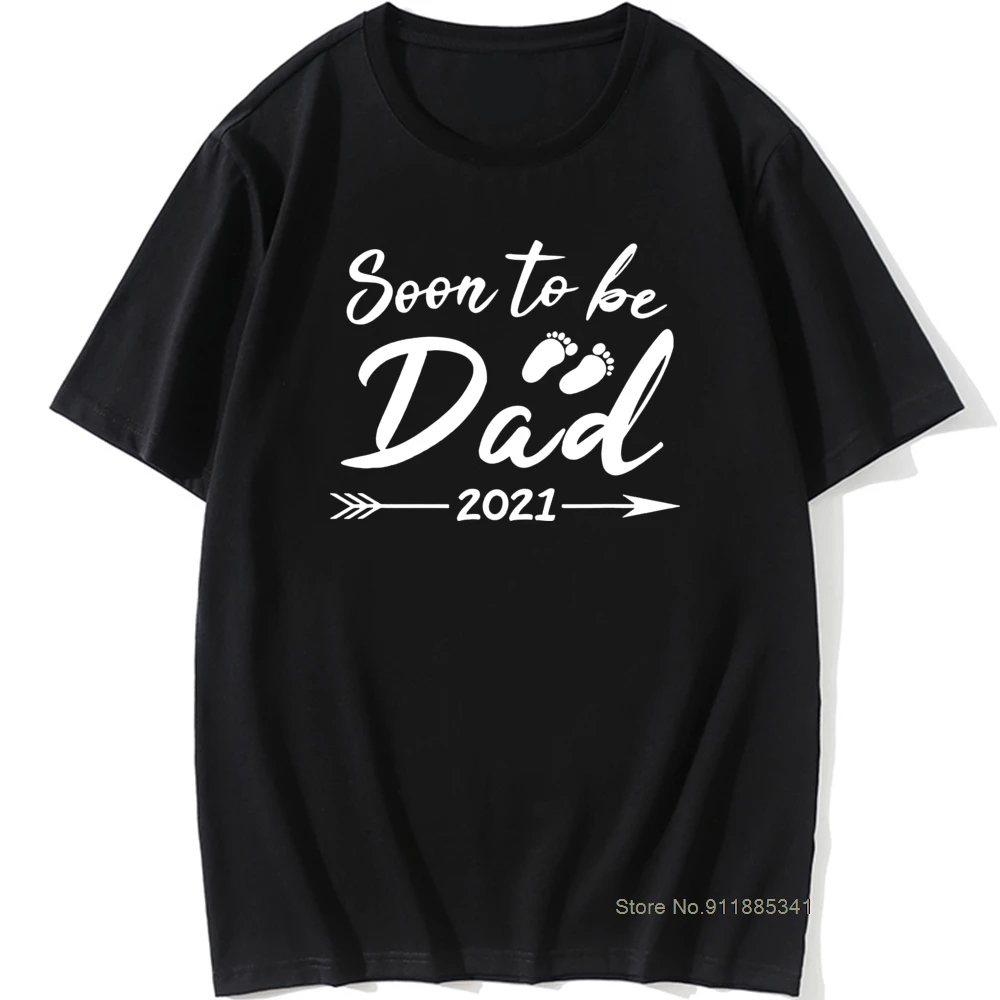 

Soon To Be Daddy Est.2021 Pregnancy Announcement Funny Graphic Vintage Cool Cotton Short Sleeve T Shirts O-Neck Harajuku T-shirt