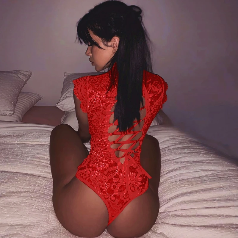 Женский сетчатый кружевной комбидресс InstaHot сексуальный облегающий без рукавов с