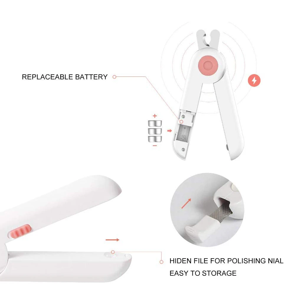 Профессиональная машинка для стрижки когтей собак и кошек со светодиодной