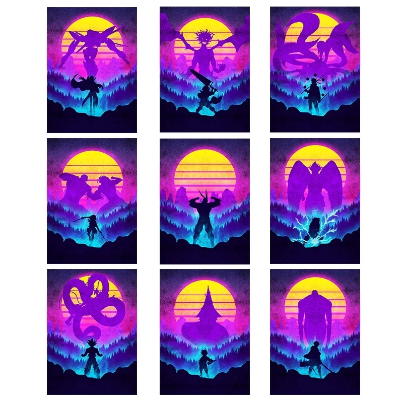 

Naruto Home Decor Japanese Anime Canvas Printed Poster Painting Modern Wall Art Sasuke HD Pictures Living Room Modular No Frame