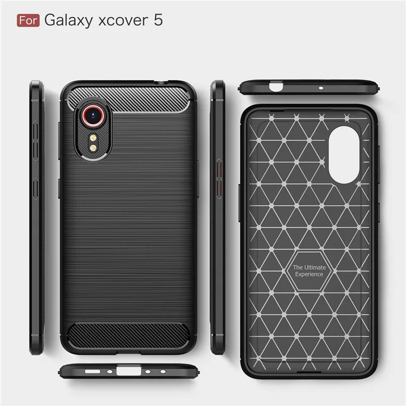 Soft Carbon Fiber Case For Samsung Galaxy Xcover 5 Case XCover Pro Cover Protective Phone Bumper For Samsung Xcover 5 Funda