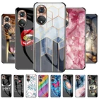 Стеклянный чехол с геометрическим рисунком для Honor 50, чехол для Huawei Honor 10X, 10 Lite, 10i, 9A, 8X, 8A, чехол из закаленного стекла с животными для Honor 10 X Lite, 50 Pro