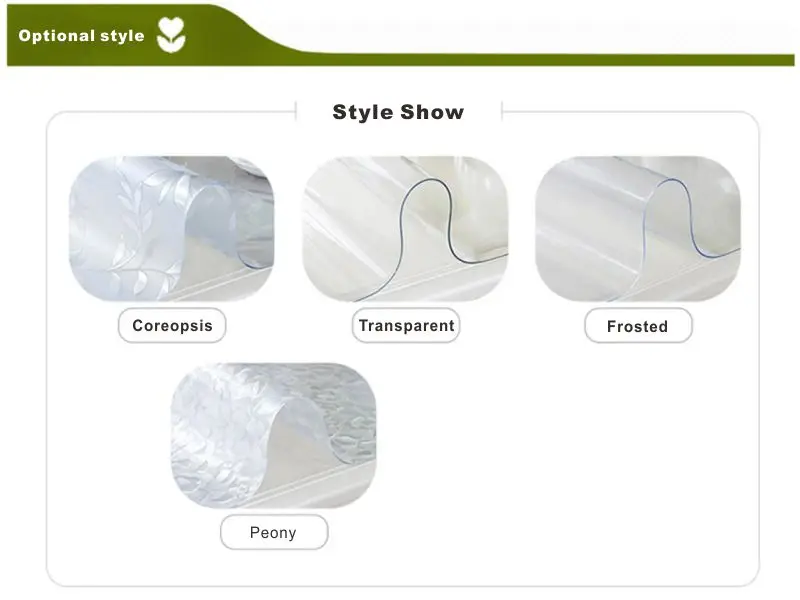 Прозрачная мягкая стеклянная скатерть с узором хризантемы прозрачная домашняя