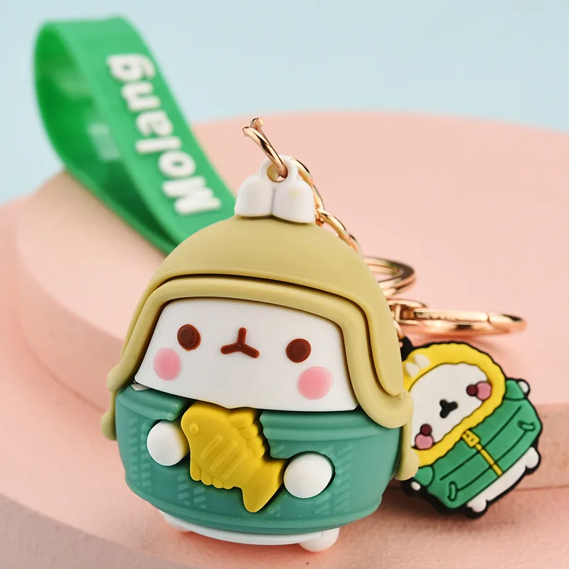 

New Style Cute Keychains Korean Cute Potato Lovely Rabbit Key Chains Car Trinket Bag Decor Couple Trinket Resin Pendant Keyrings