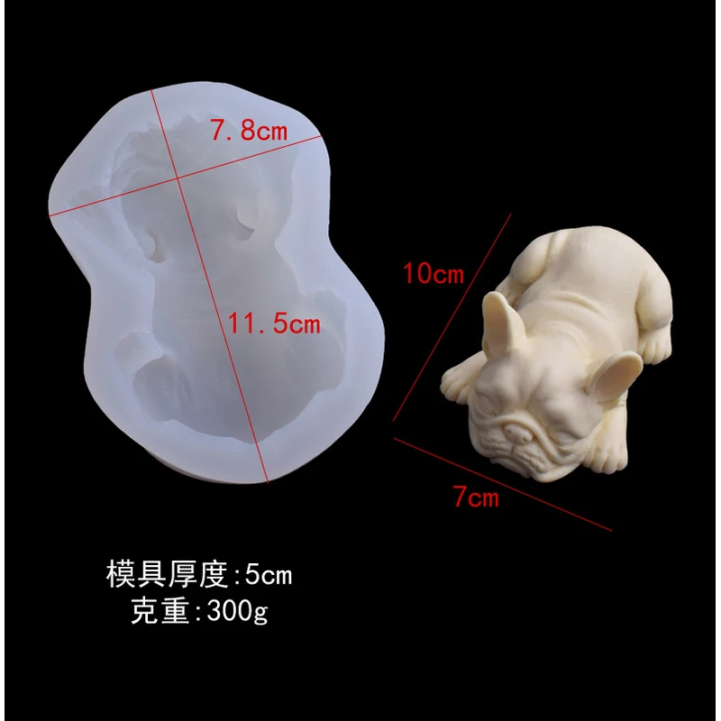 3D бульдог мусс торт Милая корректирующая собака клейкая форма инструмент для