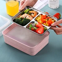 japanese bento lunch box stainless steel thermal food container kids school office portable bento boxes with dinnerware set